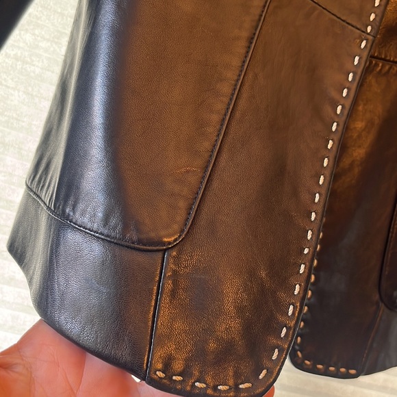 Banana Republic Leather Stitch Detail Moto Blazer/Jacket fit XS - Picture 10 of 17